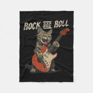 Rock-and-Roll-Gitarrenkatze Vintage-Rock-Gitarrist Fleecedecke