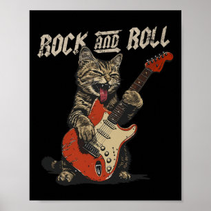 Rock-and-Roll-Gitarrenkatze Vintage-Rock-Gitarrist Poster