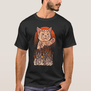 Rock and Roll Gitarrenmusik und Cat Lover T-Shirt
