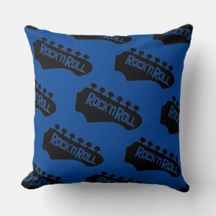Rock and Roll Gitarrenmuster Blau Kissen
