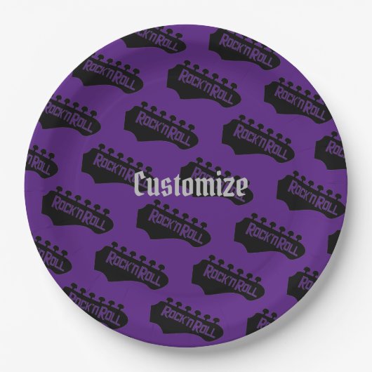 Rock and Roll Gitarrenmuster Pappteller (Vorderseite)