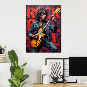 Rock and Roll Gitarrist Poster