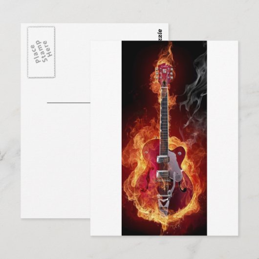 Rock and Roll gititara Postkarte (Vorne/Hinten)