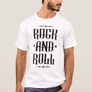 Rock and Roll Gothic-Typografie-Design T-Shirt