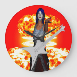 Rock and Roll Große Wanduhr