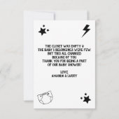 Rock and Roll Guitar Baby Dusche Vielen Dank Dankeskarte (Rückseite)