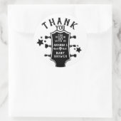 Rock and Roll Guitar Baby Dusche Vielen Dank Runder Aufkleber (Tasche)