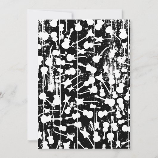 Rock and Roll Guitar Birthday Einladung (Rückseite)