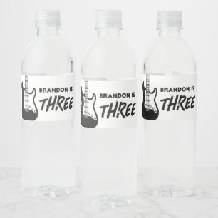 Rock and Roll Guitar Birthday Wasserflaschenetikett