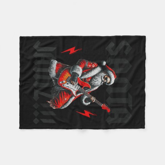 Rock And Roll Guitar Christmas For Women Men Boys Fleecedecke (Vorderseite (Horizontal))