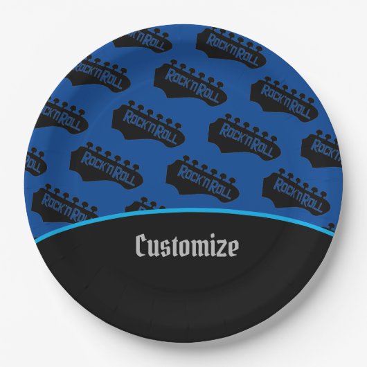 Rock and Roll Guitar Muster 2 Pappteller (Vorderseite)