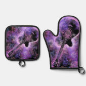 Rock and Roll Guitar Oven Mitt & Pot Holder Set (Vorderseite)