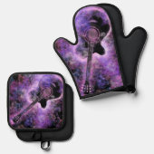 Rock and Roll Guitar Oven Mitt & Pot Holder Set (Vorderseite/Rückseite)