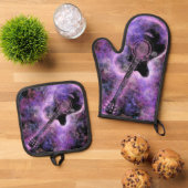 Rock and Roll Guitar Oven Mitt & Pot Holder Set (Oben Unten)