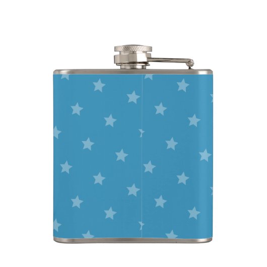 Rock and Roll Guitar Owl in Jumpsuit Cartoon Flachmann (Rückseite)