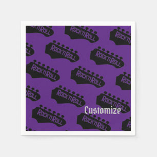 Rock and Roll Guitar Pattern Napkins Serviette