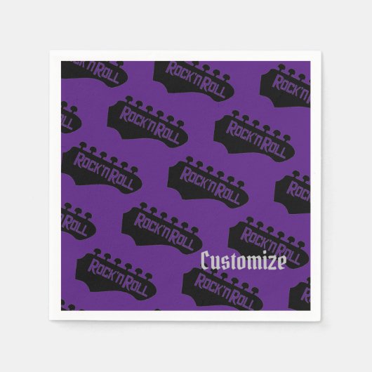 Rock and Roll Guitar Pattern Napkins Serviette (Vorderseite)