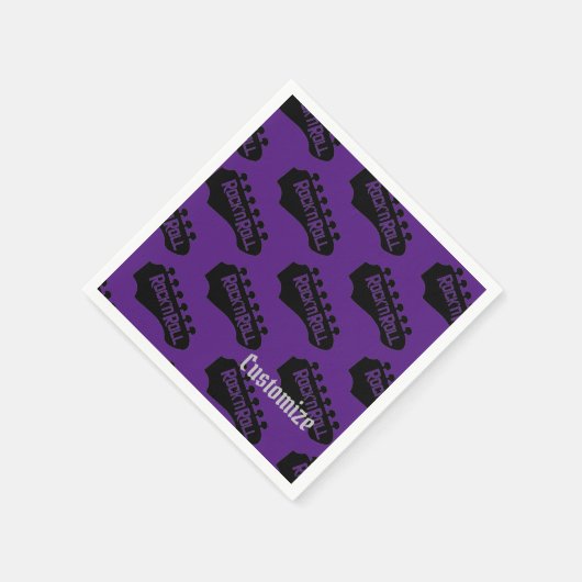 Rock and Roll Guitar Pattern Napkins Serviette (Ecke)