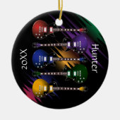 Rock and Roll Guitar Sound Wave Keramik Ornament (Vorne)