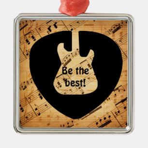 Rock and Roll Guitar Sound Wave Vintag Ornament Aus Metall