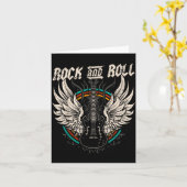 Rock And Roll Guitar Vintage Rock Music Karte (Gelbe Blume)