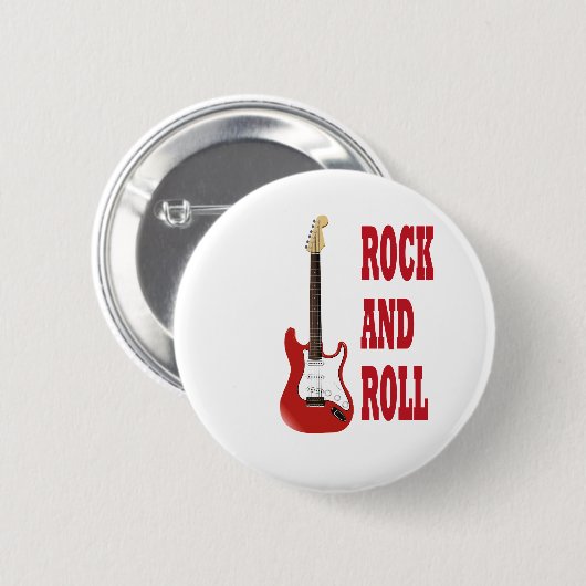 rock and roll guitarra electrica roja button (Vorne & Hinten)