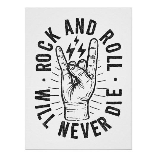 Rock and Roll Hand Poster (Vorderseite)