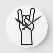 Rock and Roll Hand Runde Wanduhr (Vorderseite)