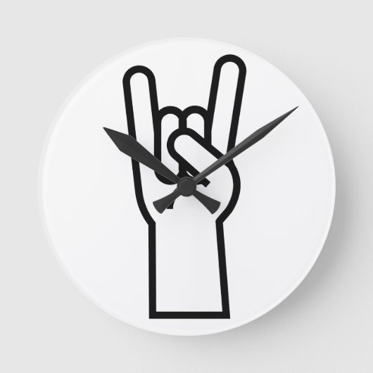Rock and Roll Hand Runde Wanduhr (Vorderseite)