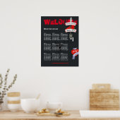 Rock and Roll Hochzeit Sitzplan Poster (Küche)