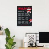 Rock and Roll Hochzeit Sitzplan Poster (Heimbüro)