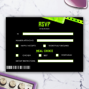 Rock-and-Roll-Hochzeits-Ticket-Konzert-Boarding-Pa RSVP Karte
