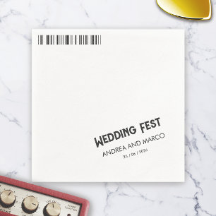 Rock-and-Roll-Hochzeits-Ticket-Konzert-Boarding-Pa Serviette