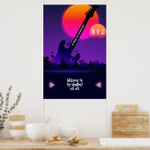 Rock-and-Roll-Hochzeits-Willkommensposter Poster (Küche)