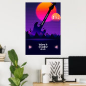 Rock-and-Roll-Hochzeits-Willkommensposter Poster (Heimbüro)