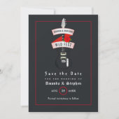 Rock and Roll Hochzeitsmonogramm Save The Date (Vorderseite)