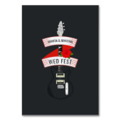 Rock and Roll Hochzeitsmonogramm Tischnummer (Rückseite)