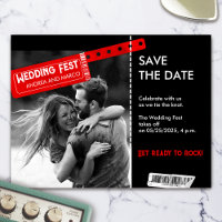 Rock and Roll Hochzeitsticket Magnet Save the Date