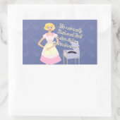 Rock and Roll Housefrau Motto Funny Slogan Rechteckiger Aufkleber (Tasche)