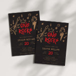 Rock and Roll Kids' Metal 1. Geburtstag Einladung<br><div class="desc">Mit unserer Rock-and-Roll-Einladung zum 1. Geburtstag können Sie die Band für Ihr großes Debüt drehen! Mit kühnen Designs, Elektrofarben und einer Touch von Punk-Rock-Charme lädt dies die Set zur Bühne für einen Geburtstagsbash ein, der steine. Ideal für Musikfreunde und kleine Rockstars, ist es komplett anpassbar mit Ihren Party-Details und auf...</div>