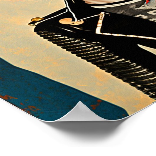 Rock and Roll Kitty - Punk Cat Poster Art (Ecke)