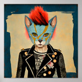 Rock and Roll Kitty - Punk Cat Poster Art (Vorne)