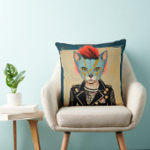 Rock and Roll Kitty Throw Kissen (Stuhl )
