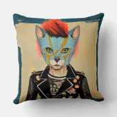 Rock and Roll Kitty Throw Kissen (Rückseite)