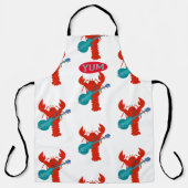 Rock and Roll Lobster Guitar Crustacean Muster Schürze (Vorderseite)