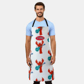 Rock and Roll Lobster Guitar Crustacean Muster Schürze (Getragen)