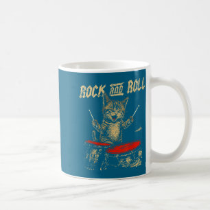Rock And Roll Lustige Katze Schlagzeug Spielend Fü Kaffeetasse