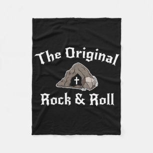 Rock And Roll Lustiger Oster Grab Christlicher Ori Fleecedecke