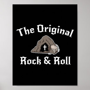 Rock And Roll Lustiger Oster Grab Christlicher Ori Poster