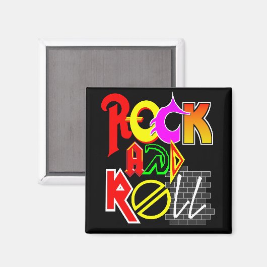 Rock and Roll Magnet (Schwarz) (Vorderseite/Rückseite)